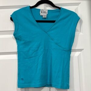 Lilly Pulitzer blue cotton stretch top